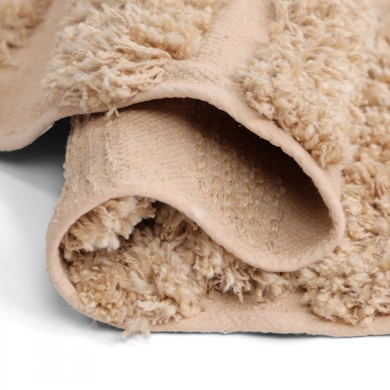 Round rug - Cazorla Natural Cotton Shaggy (beige)