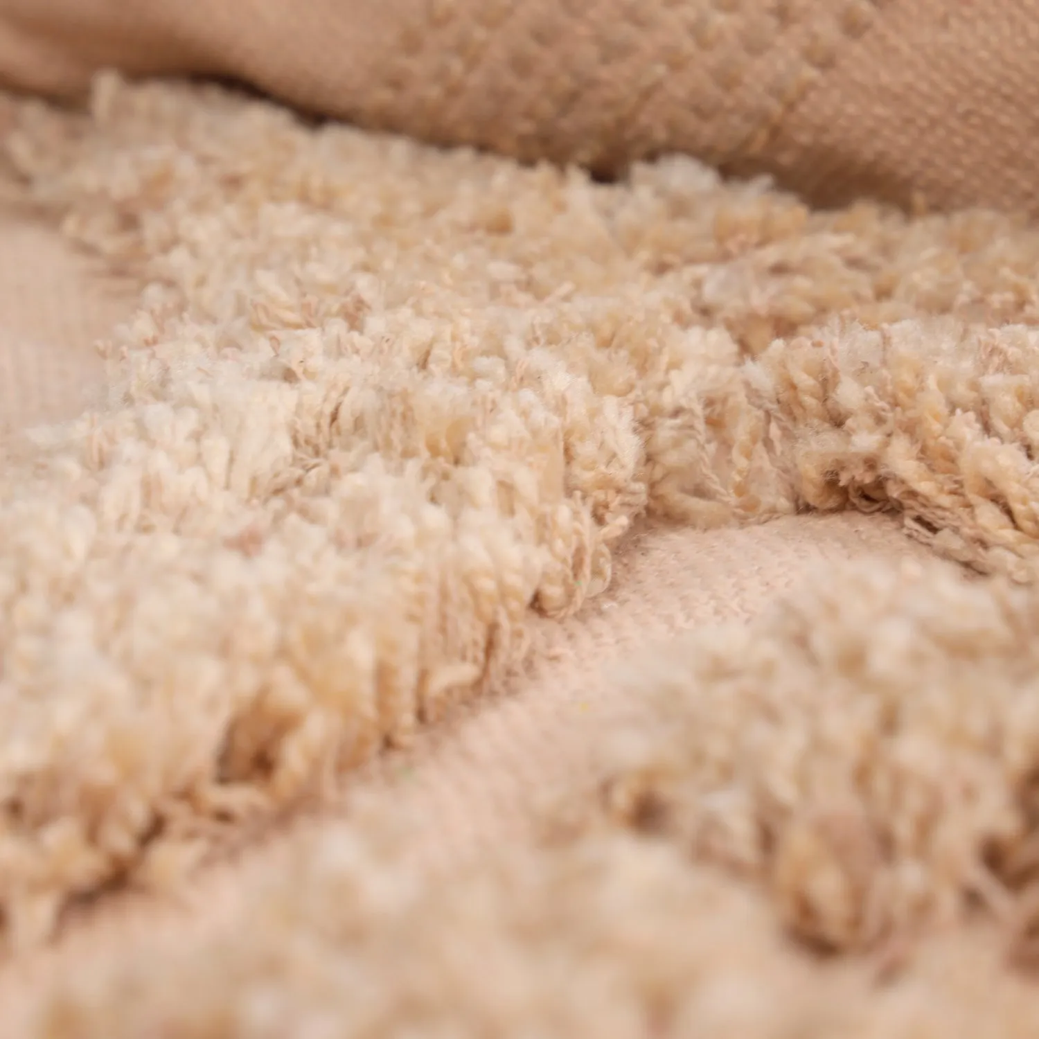 Round rug - Cazorla Natural Cotton Shaggy (beige)
