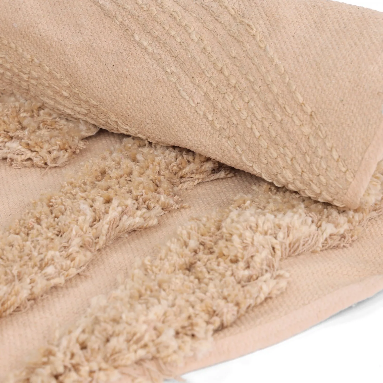 Round rug - Cazorla Natural Cotton Shaggy (beige)
