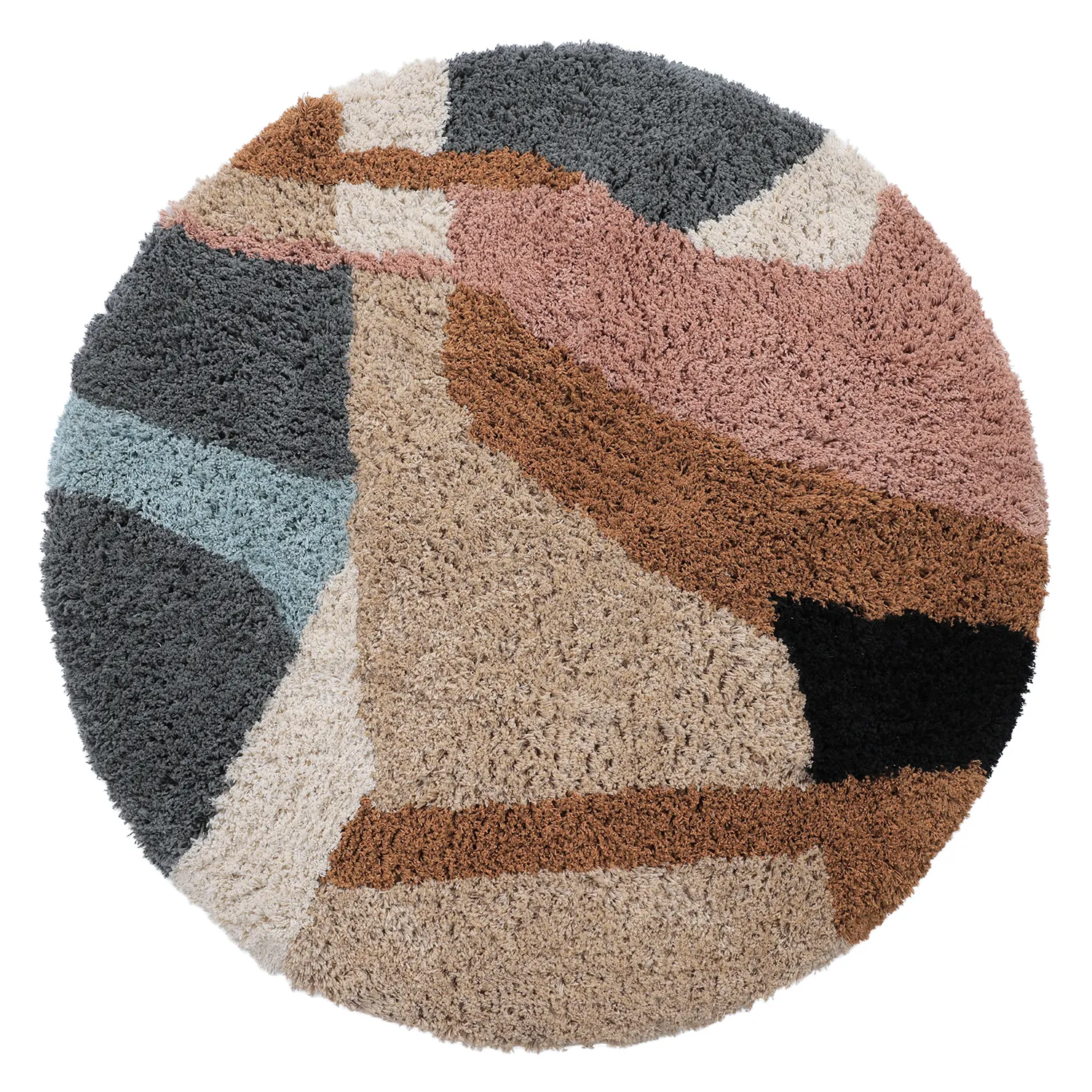 Round rug - Cefalu Natural Cotton Shaggy (multi)