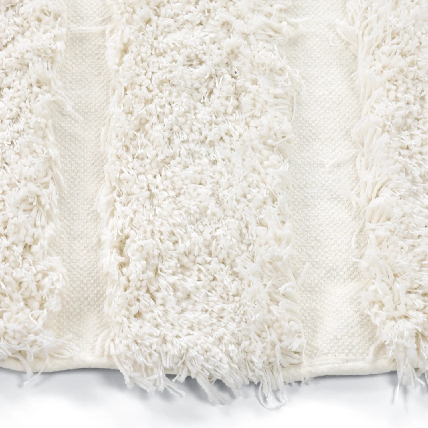 Round rug - Lindos Natural Cotton Shaggy (white)