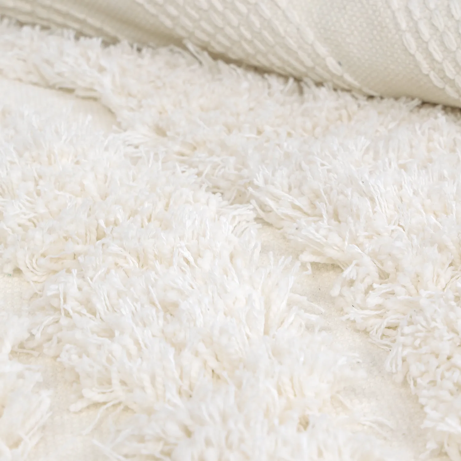 Round rug - Lindos Natural Cotton Shaggy (white)