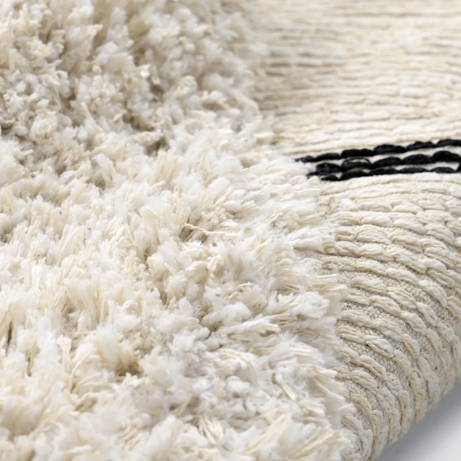 Round rug - Naousa Natural Cotton Shaggy (multi)