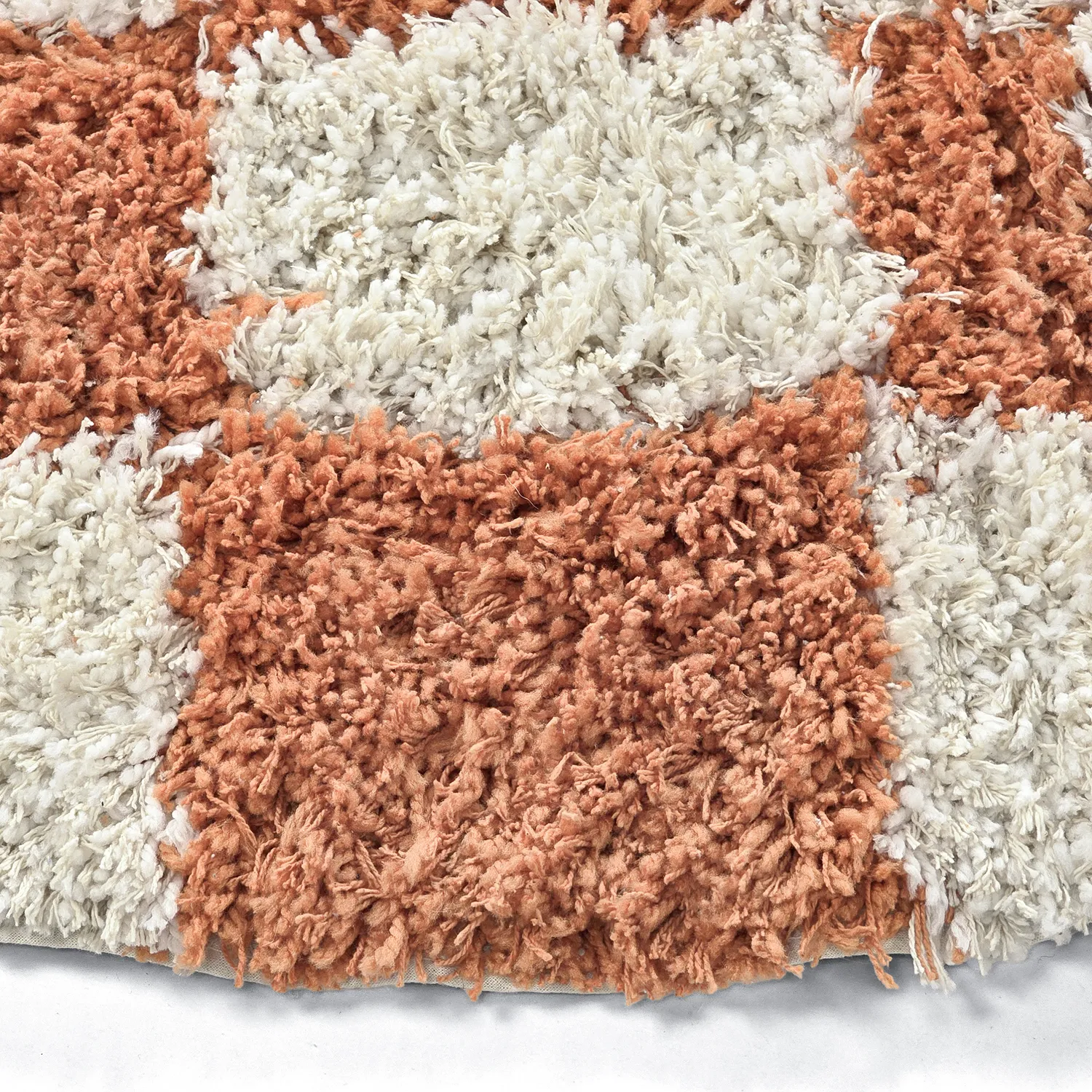 Round rug - Atrani Natural Cotton Shaggy (orange)