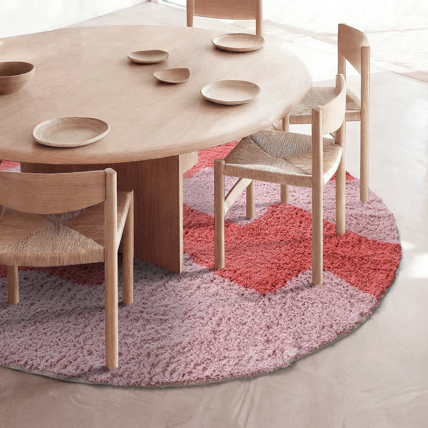 Shaggy rugs - Amira Natural Cotton Shaggy (pink)