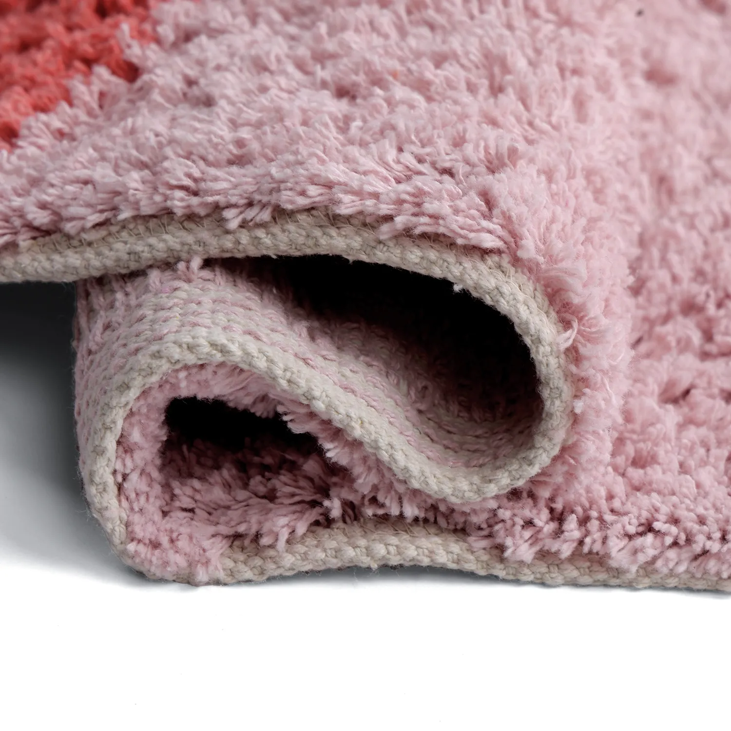 Shaggy rugs - Amira Natural Cotton Shaggy (pink)