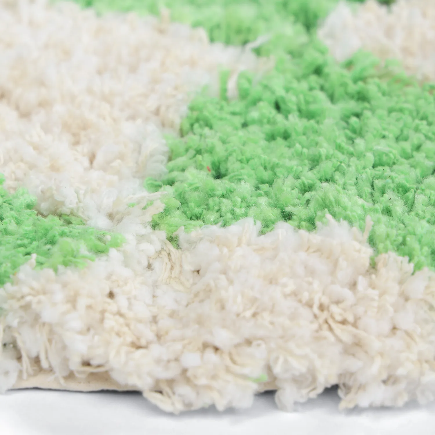 Round rug - Atrani Natural Cotton Shaggy (green)