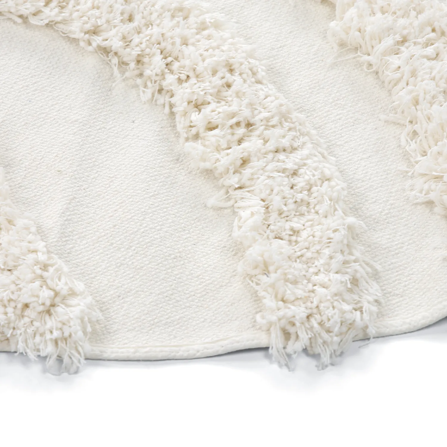 Round rug - Cazorla Natural Cotton Shaggy (off-white)