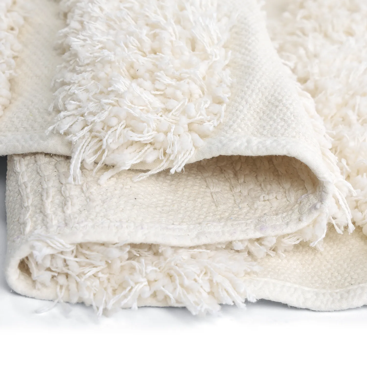 Round rug - Cazorla Natural Cotton Shaggy (off-white)