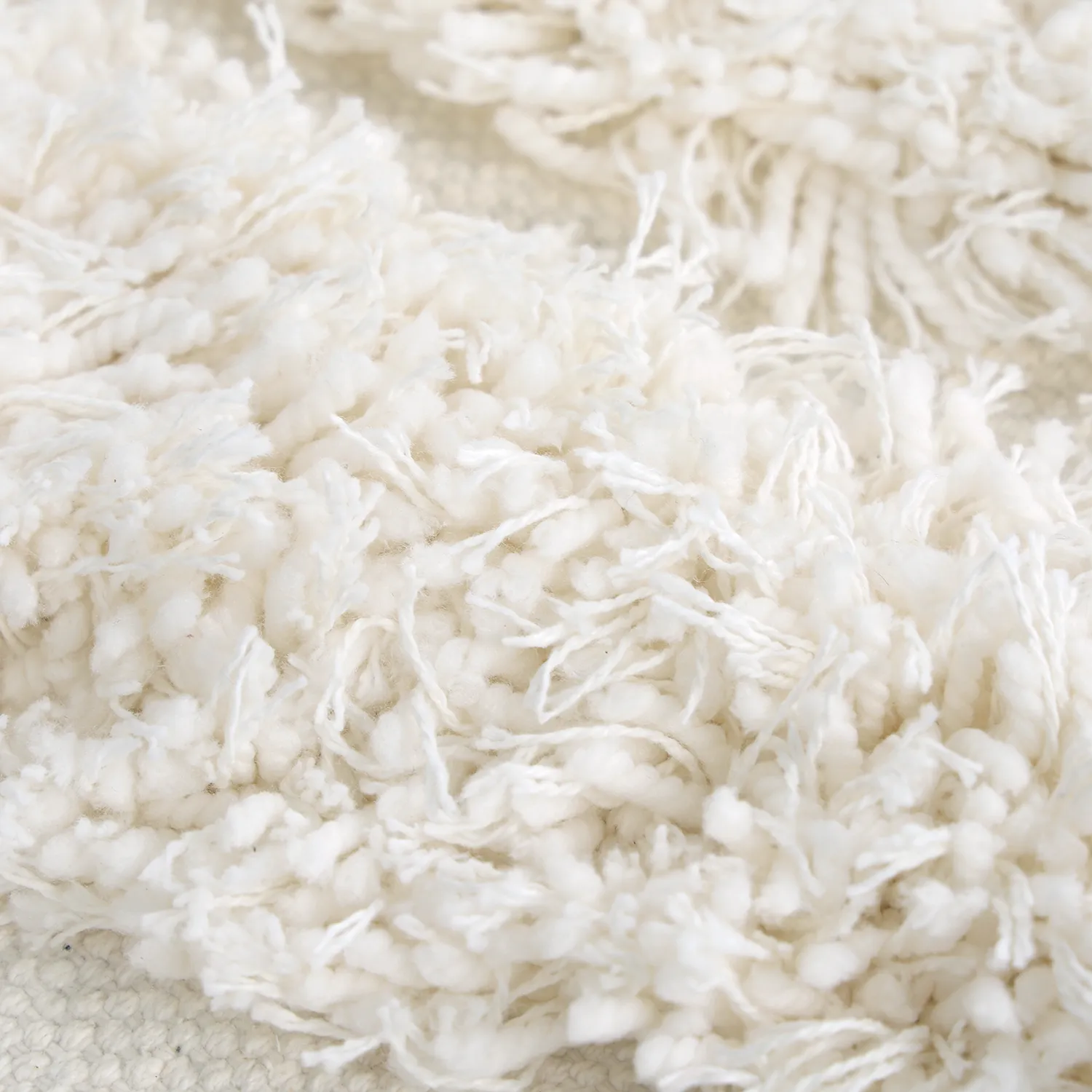 Round rug - Cazorla Natural Cotton Shaggy (off-white)