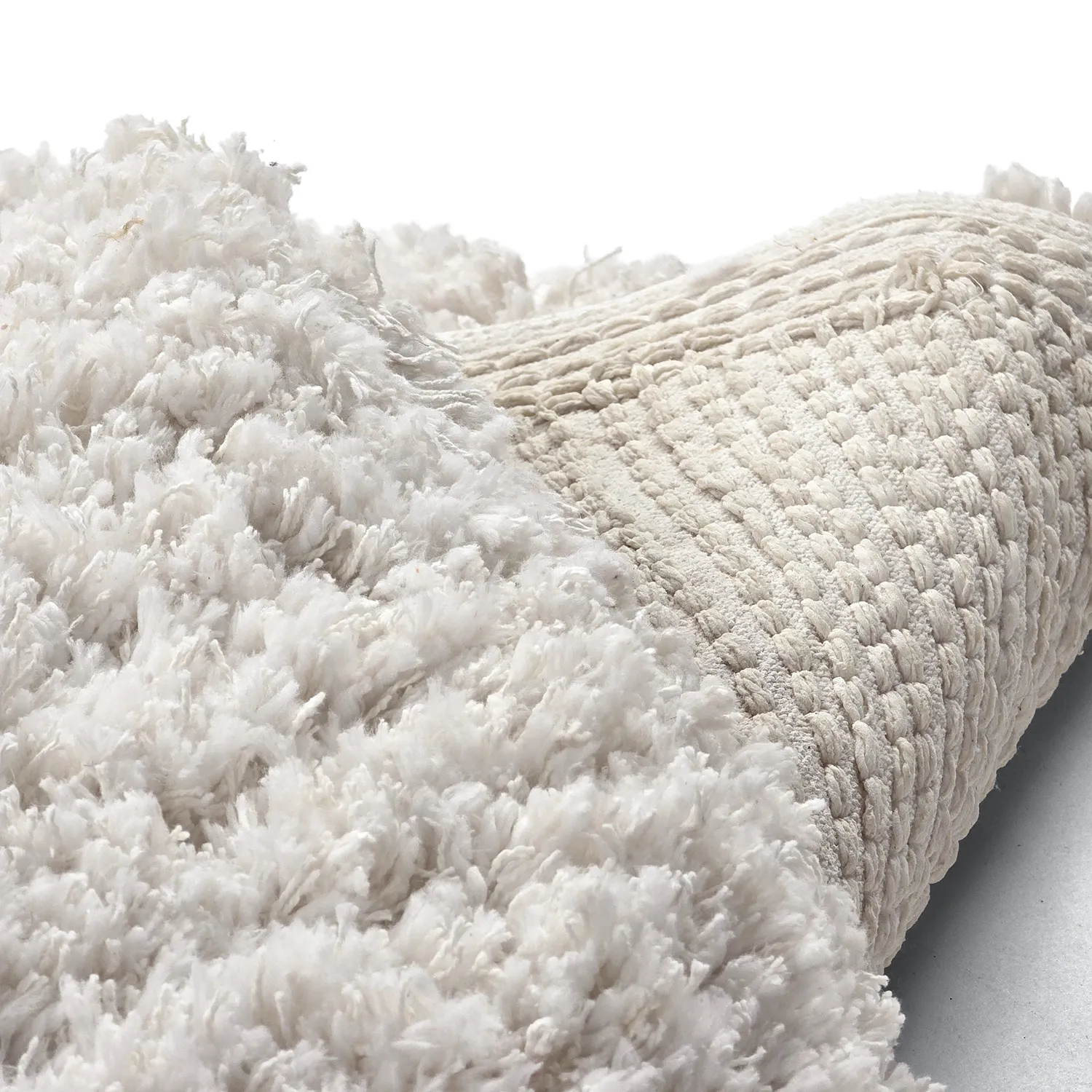 Round rug - Combarro Solid Cotton Shaggy (cream)