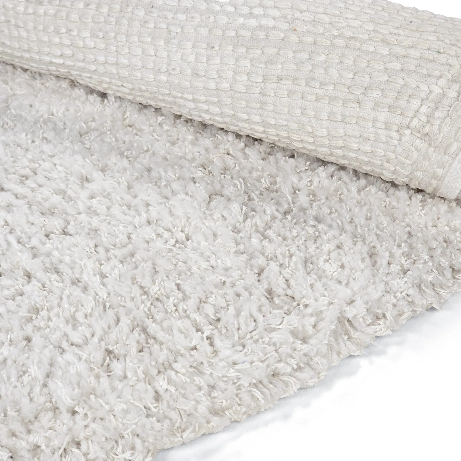 Round rug - Combarro Solid Cotton Shaggy (cream)