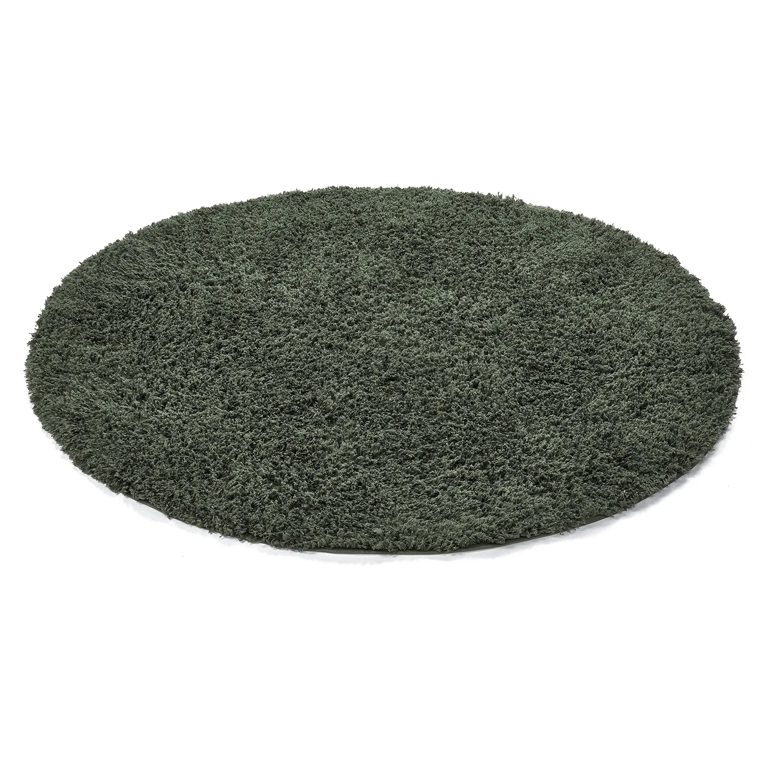 Round rug - Combarro Solid Cotton Shaggy (green)