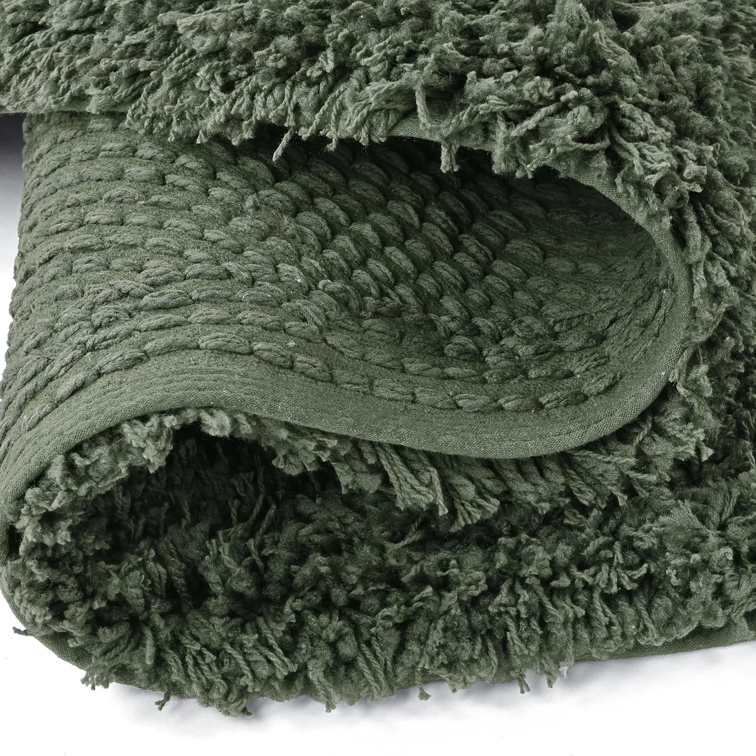 Round rug - Combarro Solid Cotton Shaggy (green)