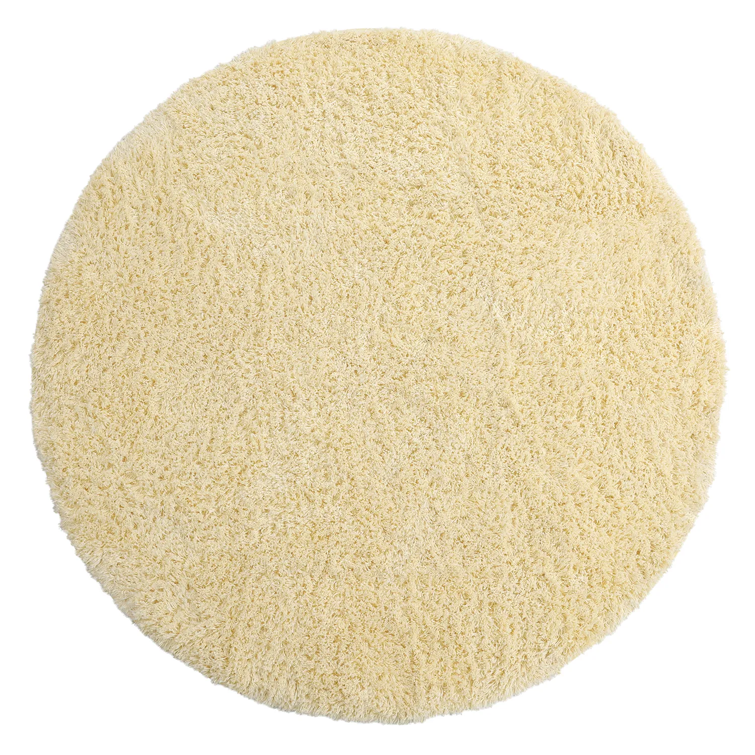Round rug - Combarro Solid Cotton Shaggy (light yellow)