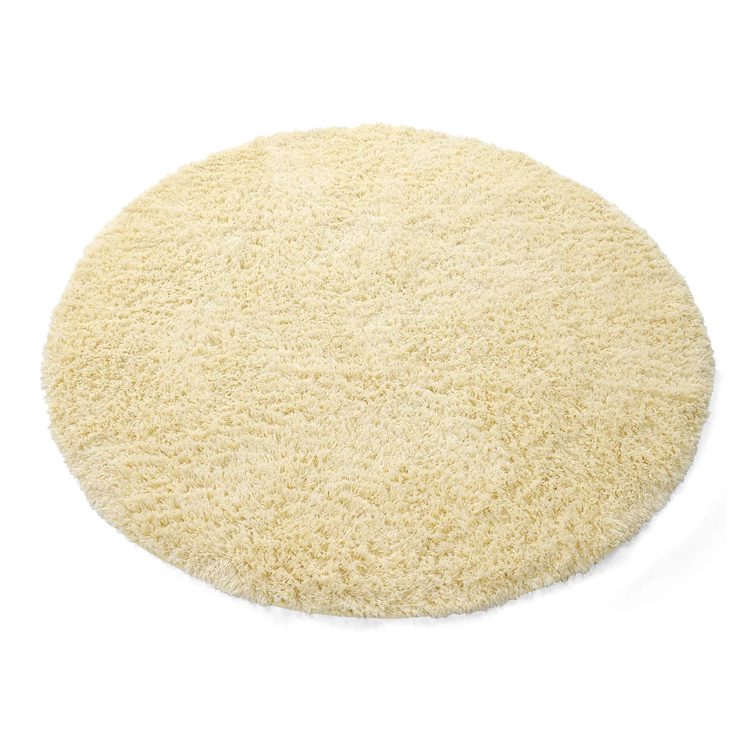 Round rug - Combarro Solid Cotton Shaggy (light yellow)