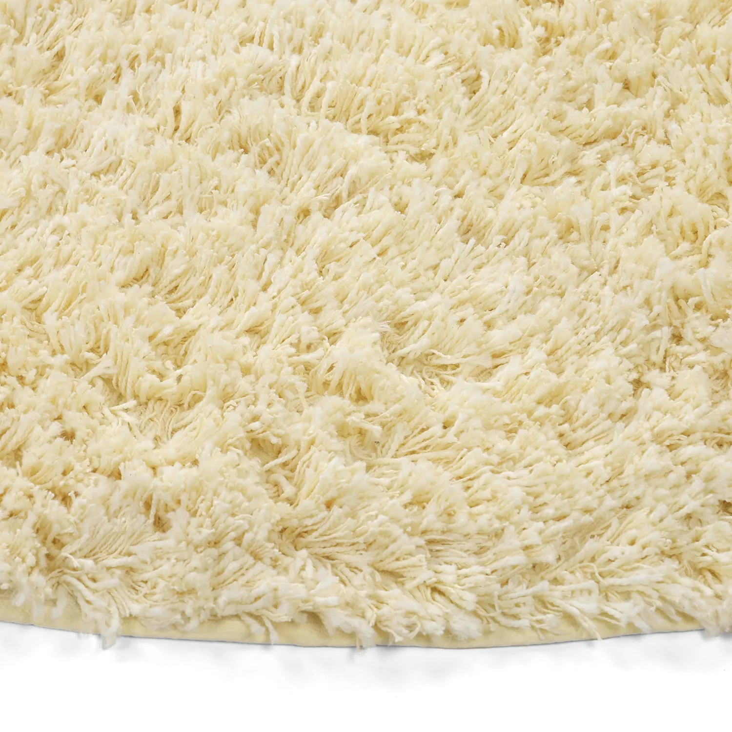 Round rug - Combarro Solid Cotton Shaggy (light yellow)