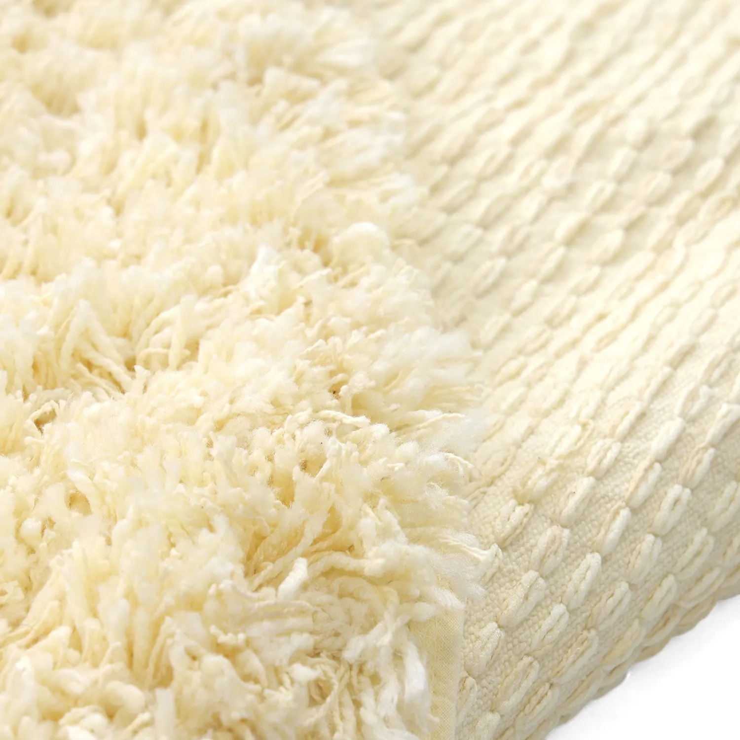 Round rug - Combarro Solid Cotton Shaggy (light yellow)