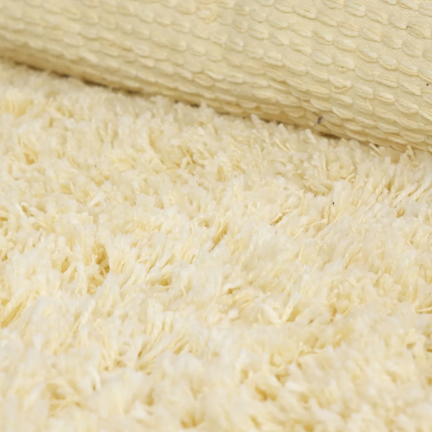 Round rug - Combarro Solid Cotton Shaggy (light yellow)
