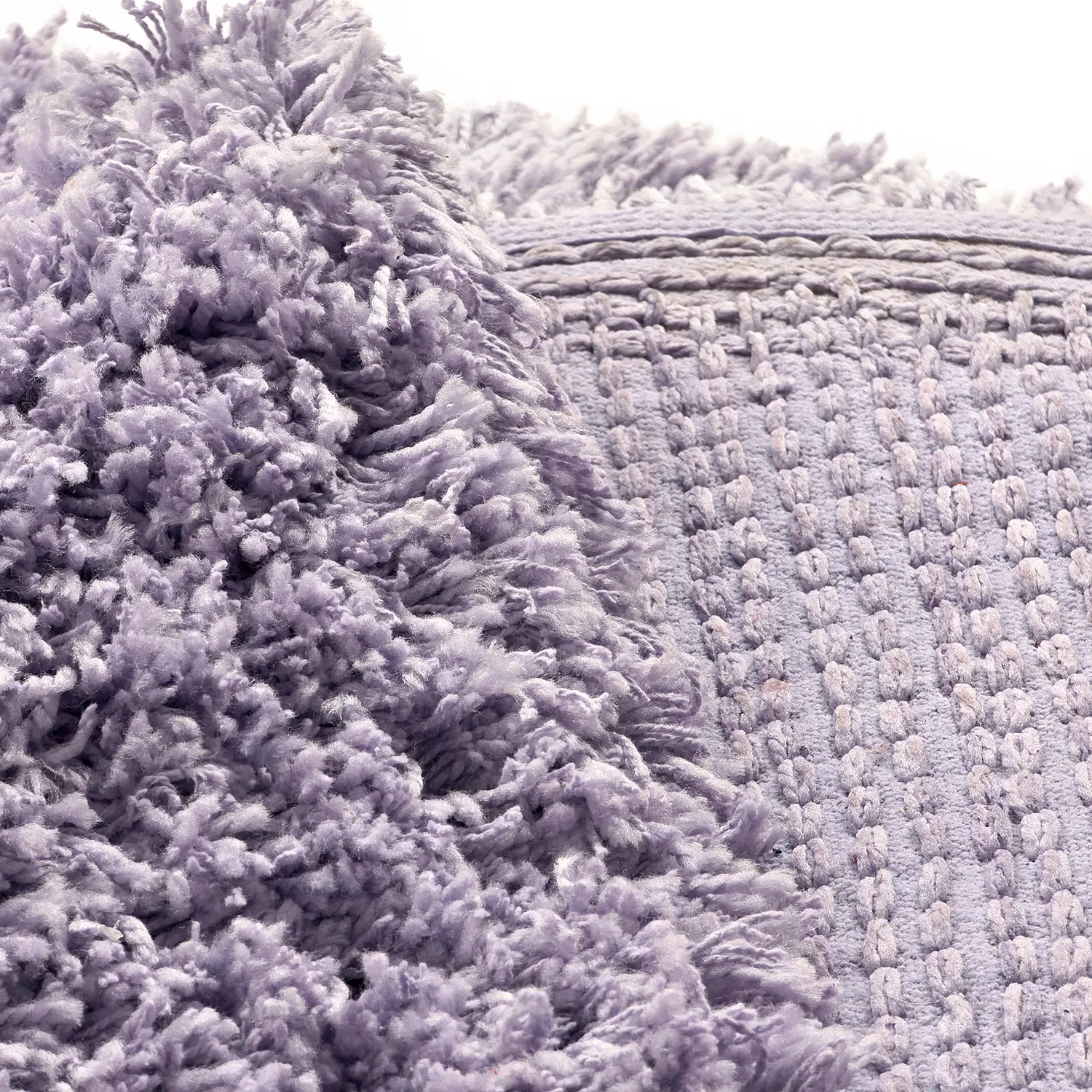 Round rug - Combarro Solid Cotton Shaggy (light purple)