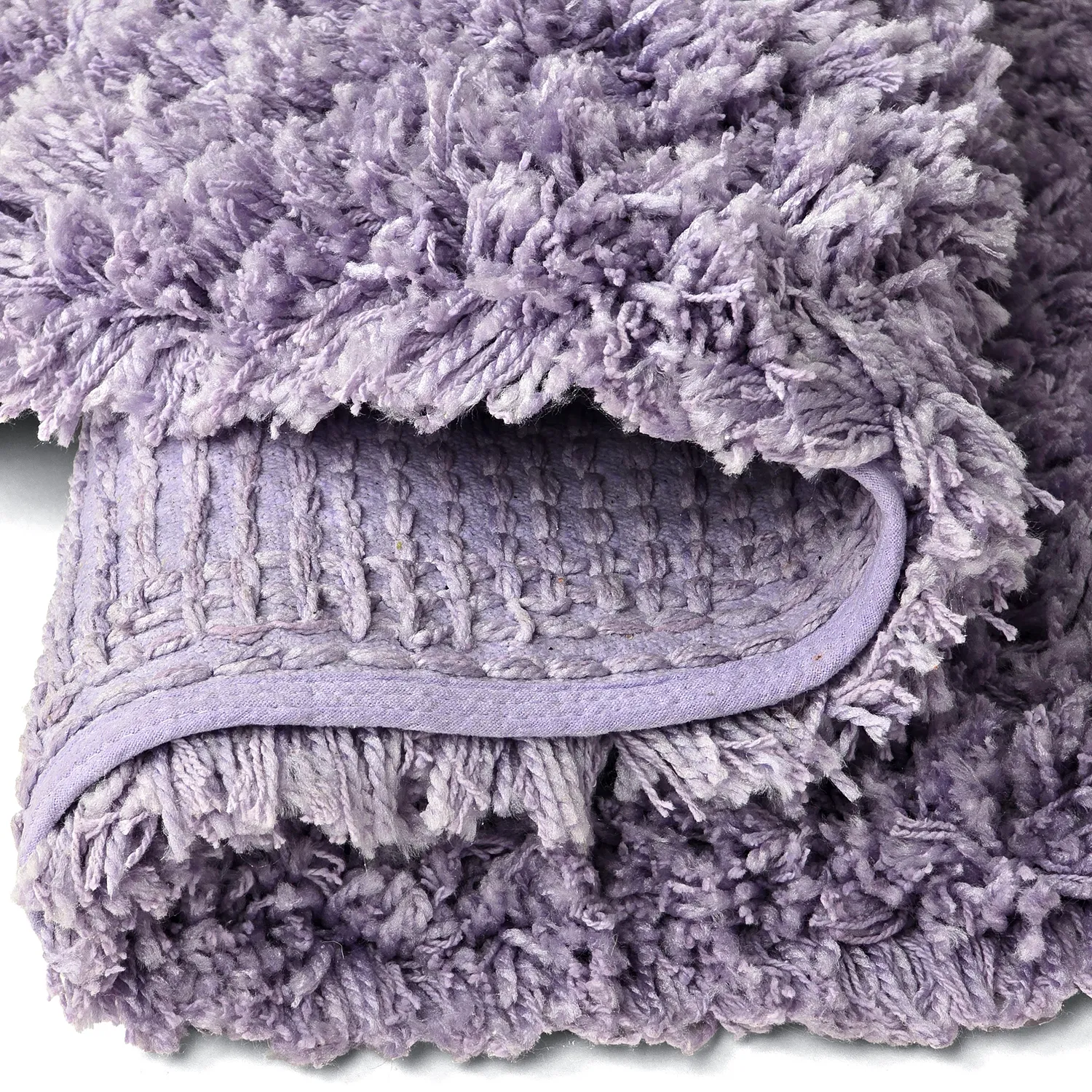 Round rug - Combarro Solid Cotton Shaggy (light purple)