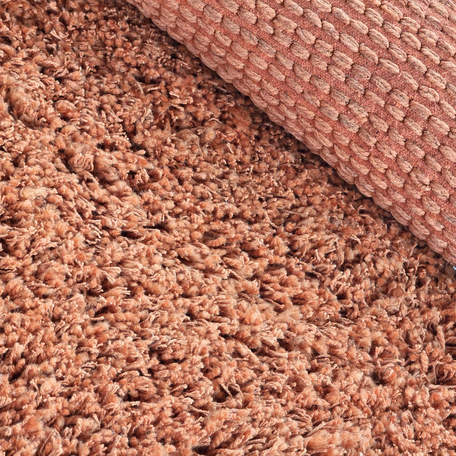 Round rug - Combarro Solid Cotton Shaggy (light orange)
