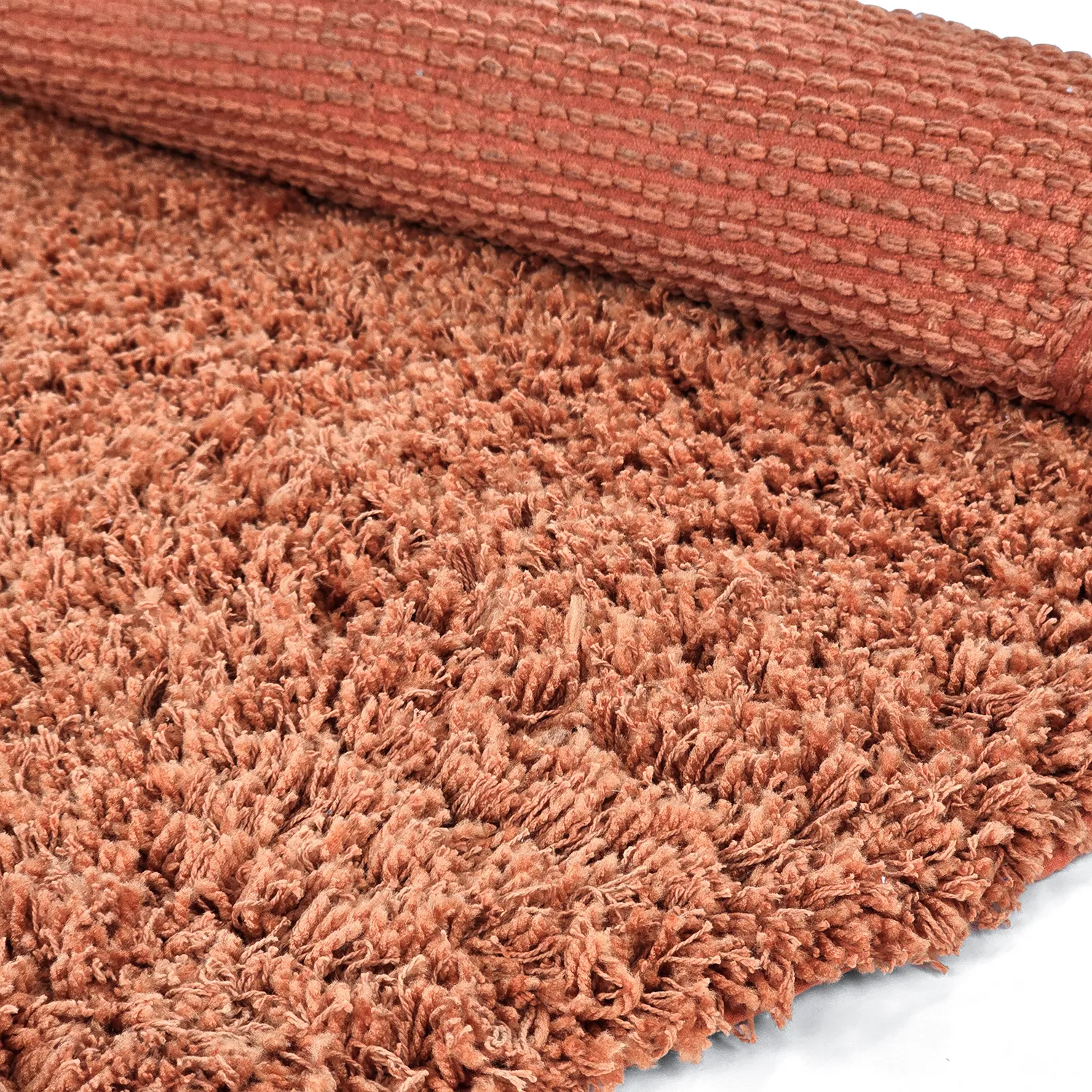 Round rug - Combarro Solid Cotton Shaggy (light orange)