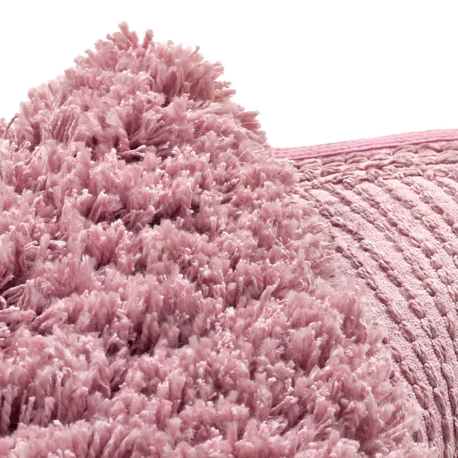 Round rug - Combarro Solid Cotton Shaggy (light pink)