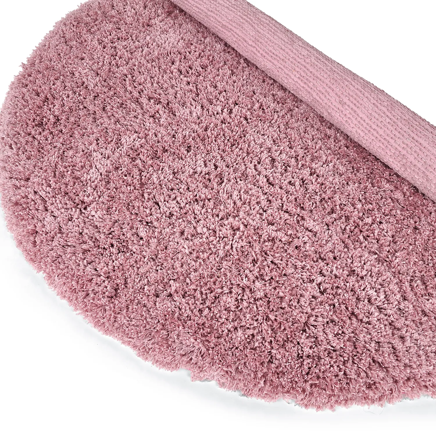 Round rug - Combarro Solid Cotton Shaggy (light pink)
