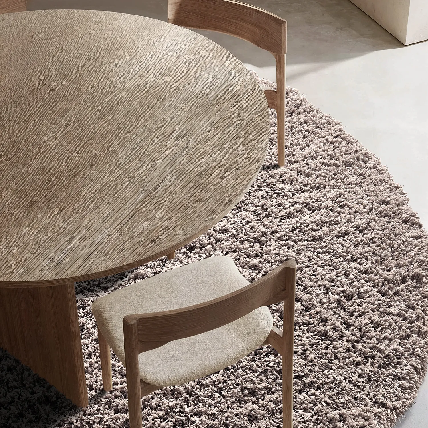 Round rug - Combarro Solid Cotton Shaggy (taupe)