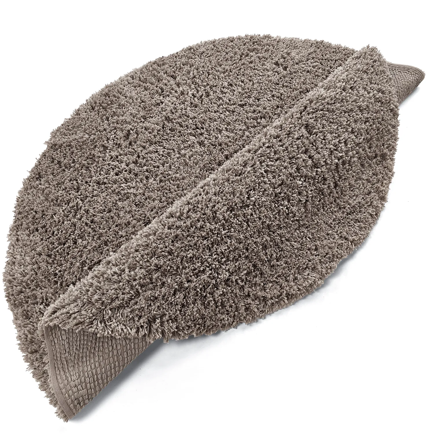 Round rug - Combarro Solid Cotton Shaggy (taupe)