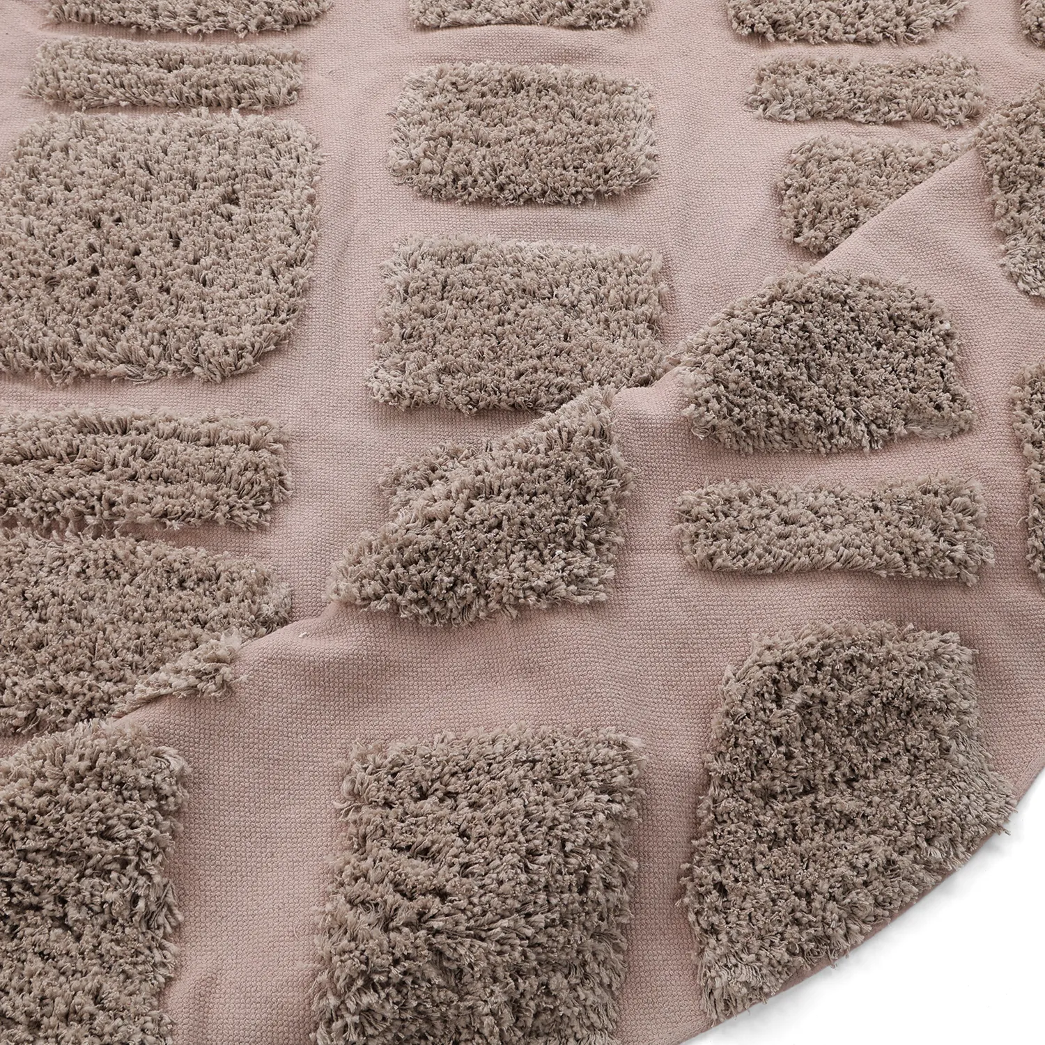 Round rug - Otranto Natural Cotton Shaggy (taupe)