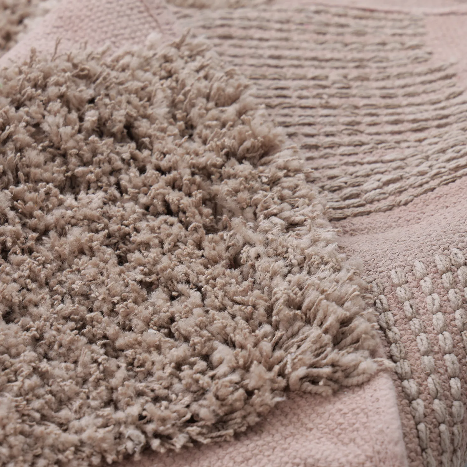 Round rug - Otranto Natural Cotton Shaggy (taupe)