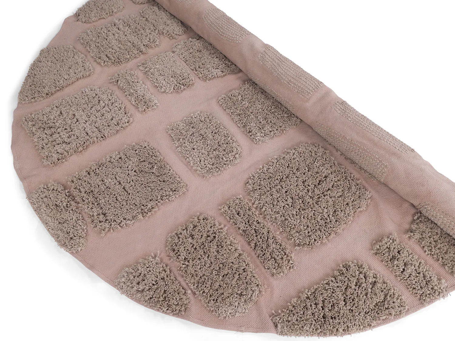 Round rug - Otranto Natural Cotton Shaggy (taupe)