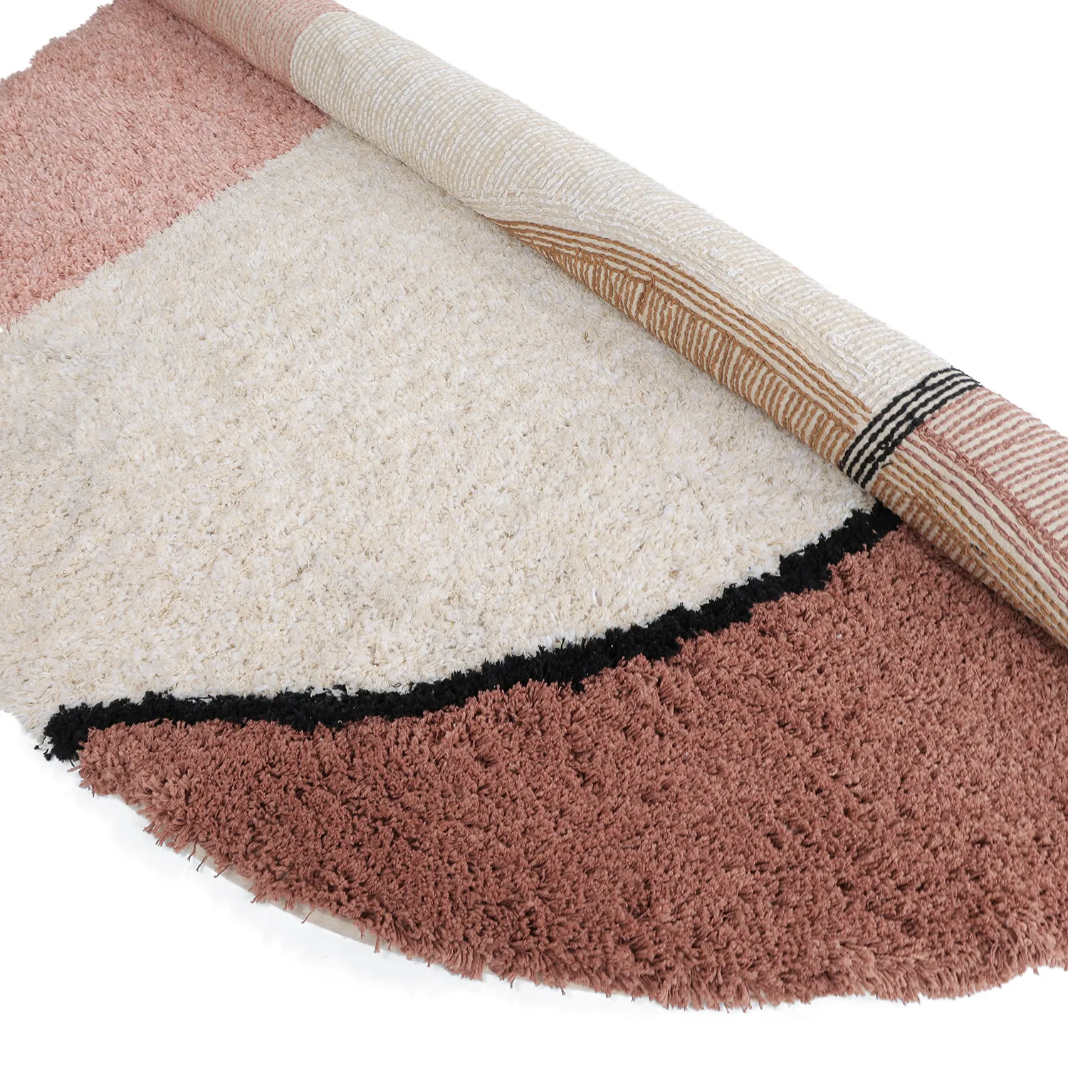 Round rug - Perast Natural Cotton Shaggy (multi)