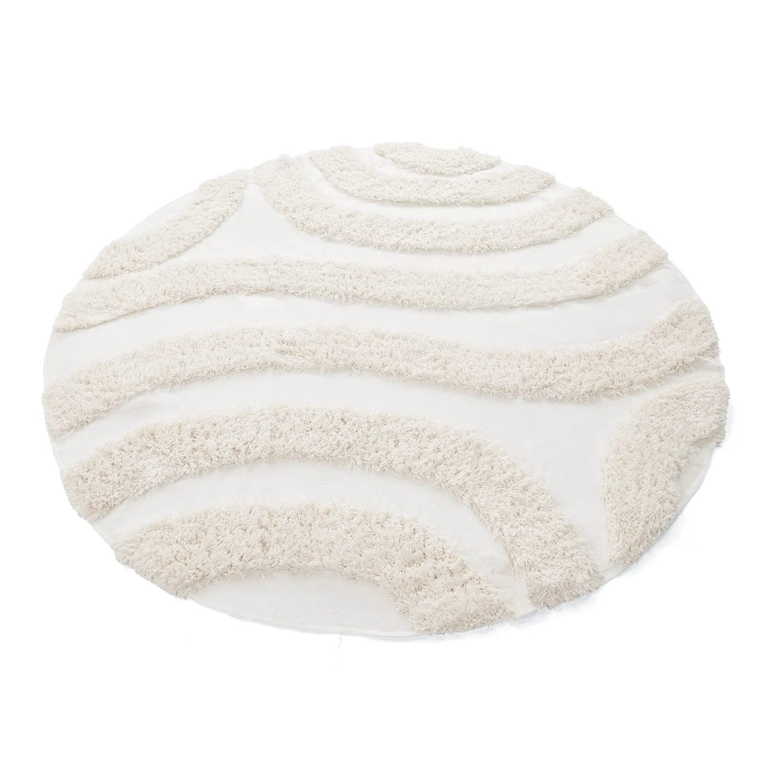 Round rug - Sivota Natural Cotton Shaggy (off-white)