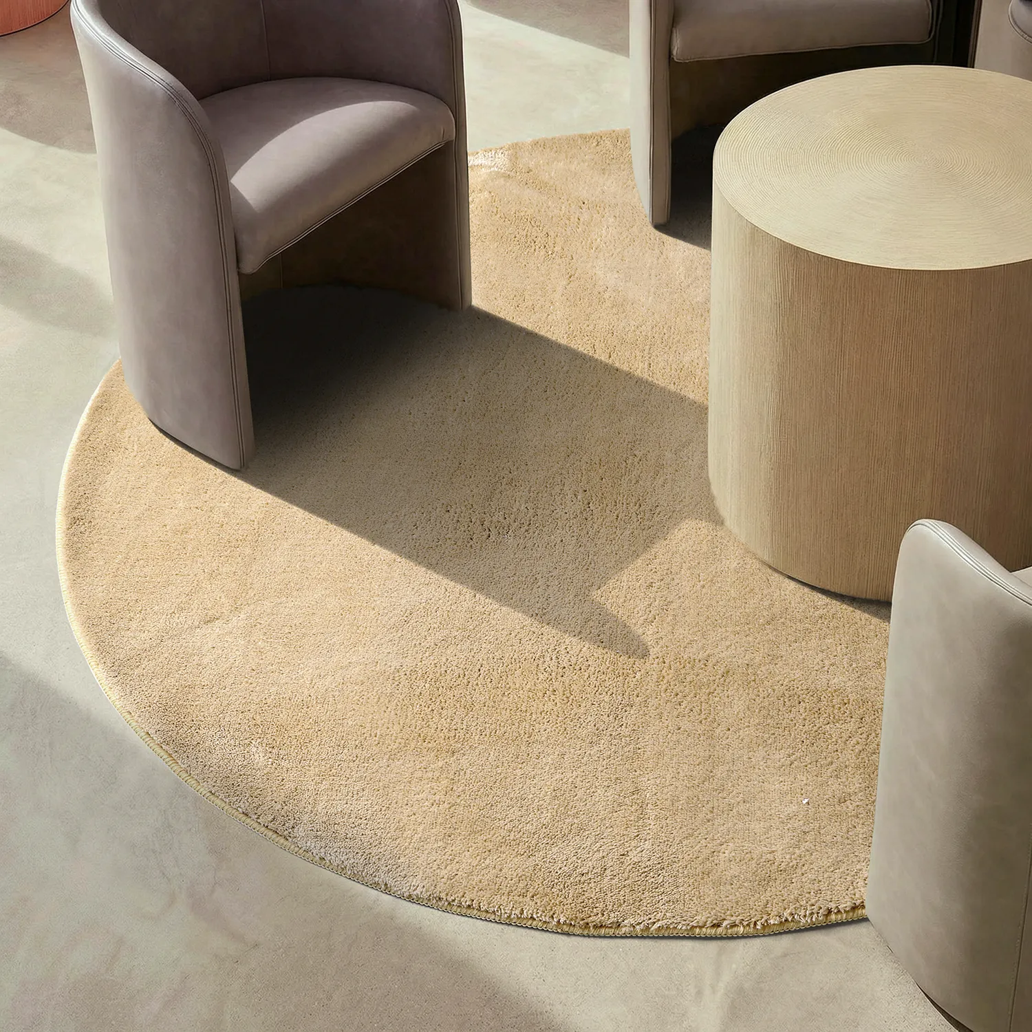 Round rugs - Aranga Super Soft Fur (dark beige)