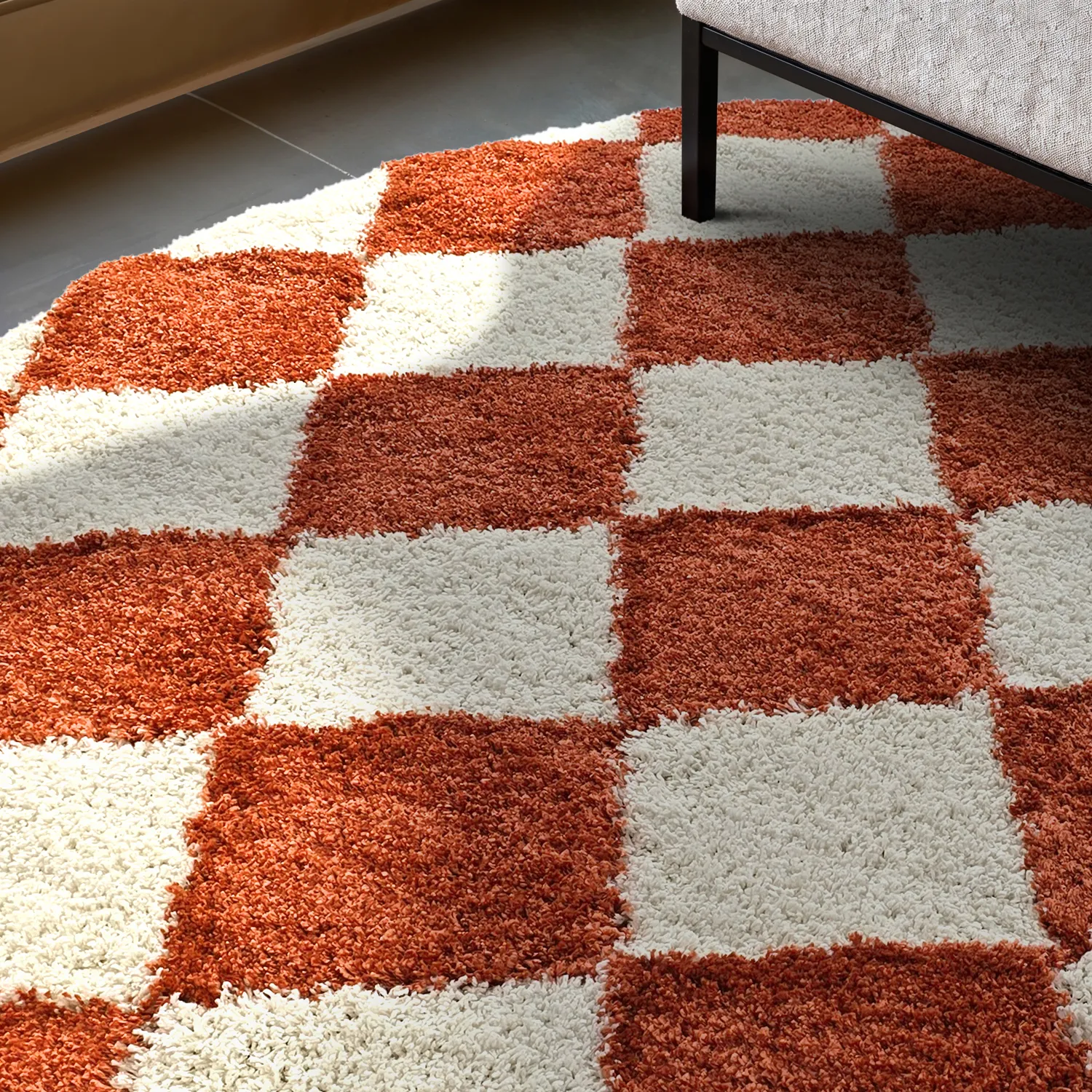 Round rugs - Albi (white/orange)