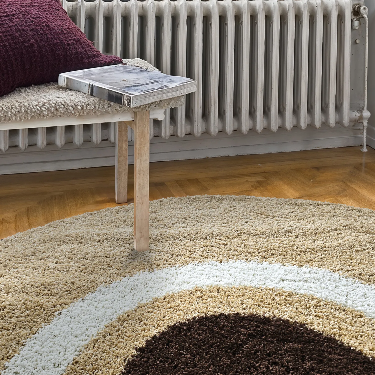 Round rugs - Alsace (beige/white/brown)