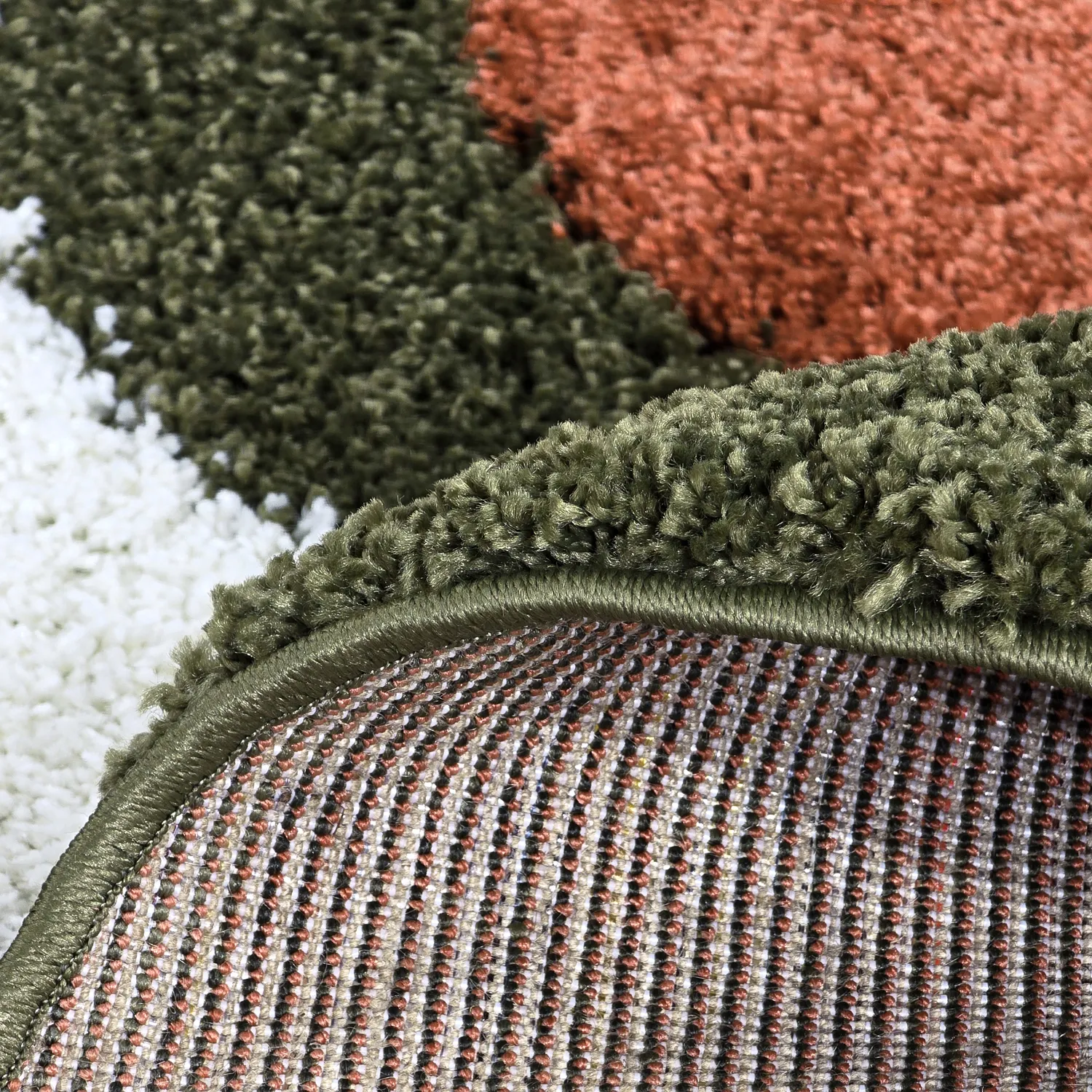 Round rugs - Alsace (green/white/orange)