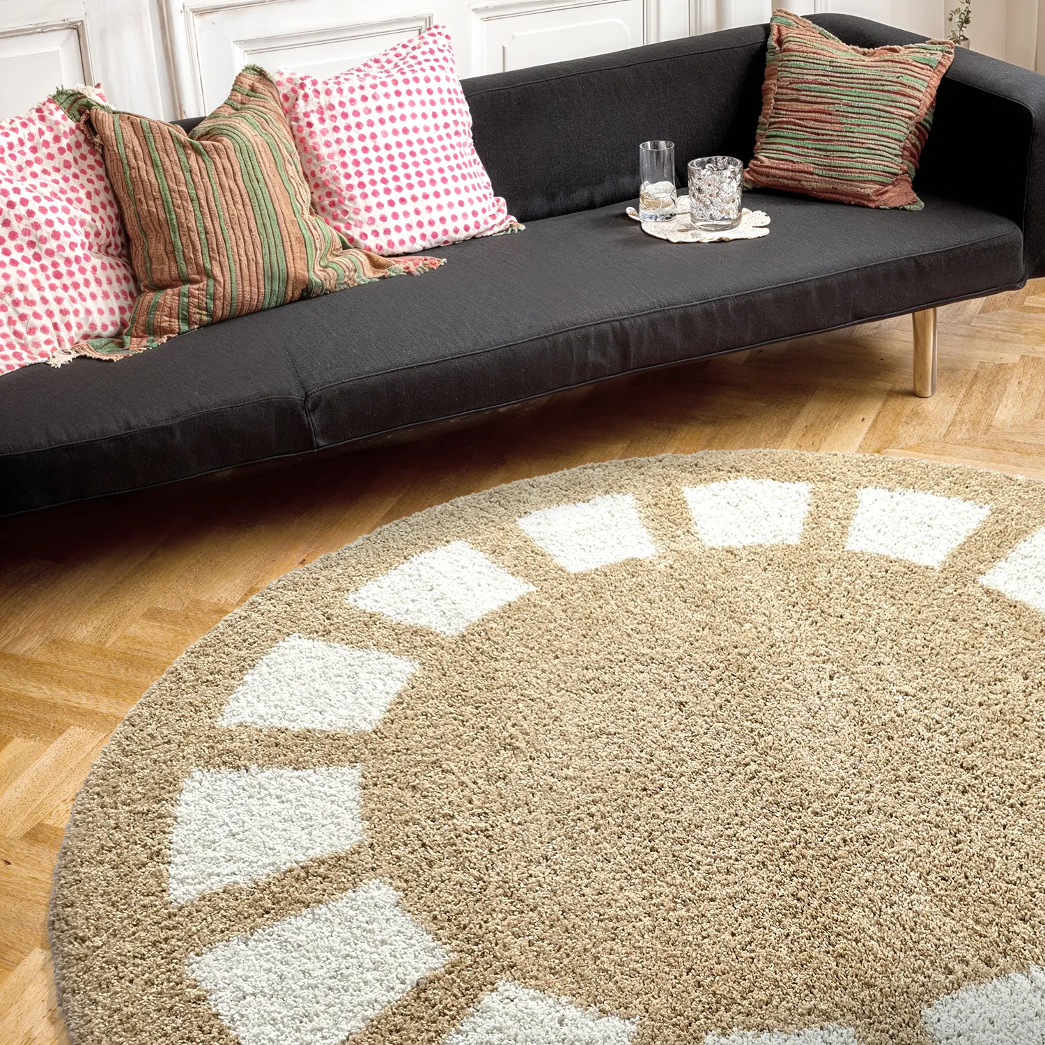 Round rugs - Asilah (beige/white)
