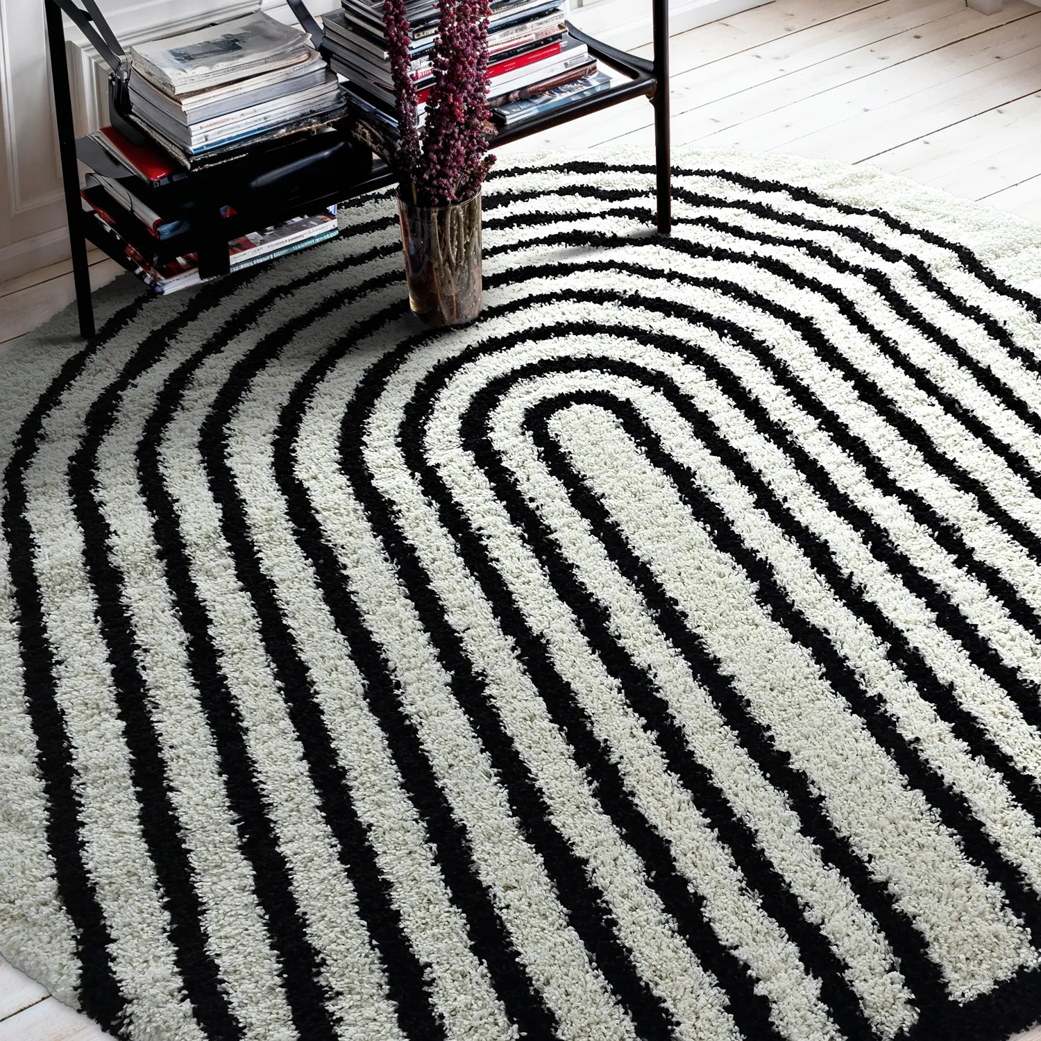 Round rugs - Cluny (white/black)