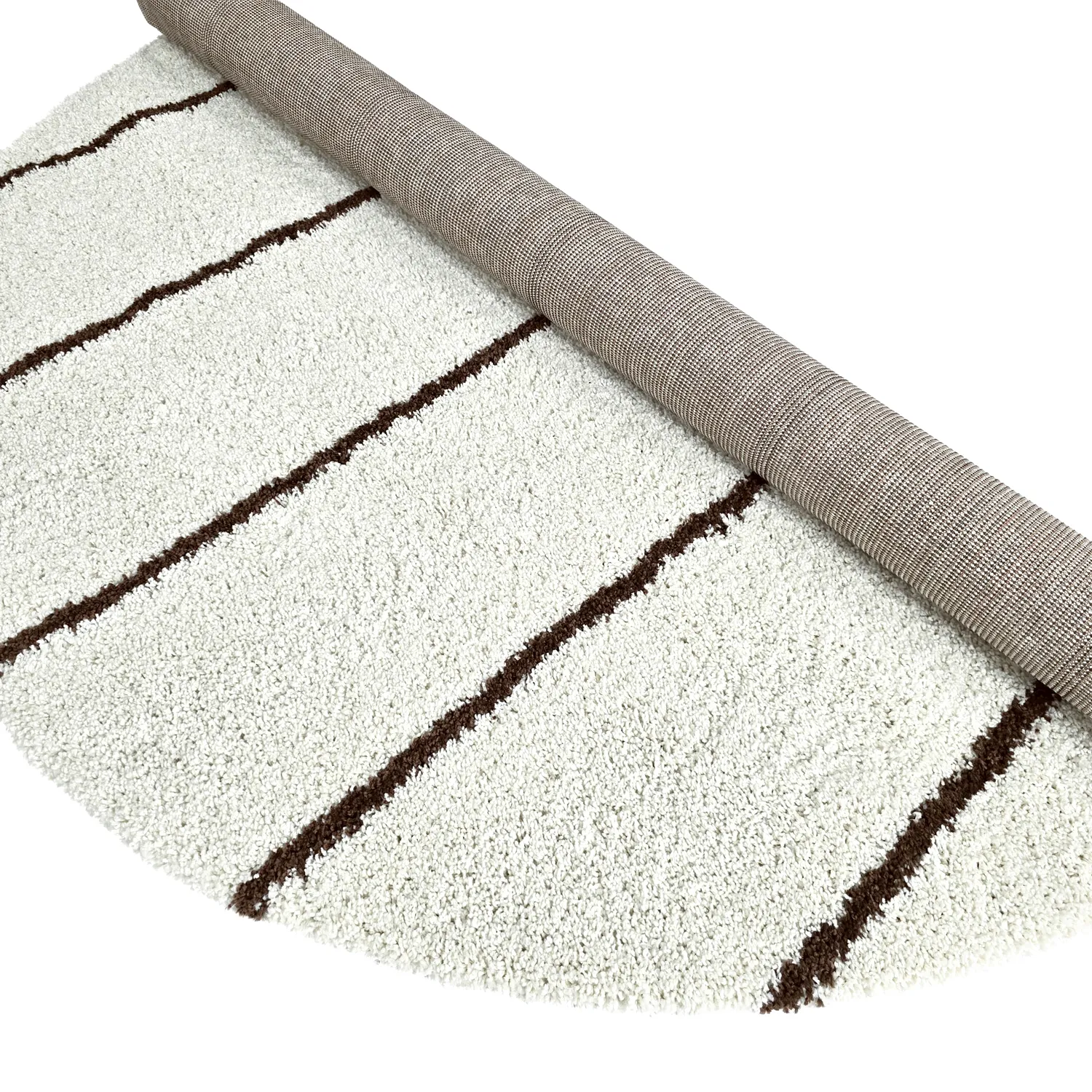 Round rugs - Eze (white/brown)
