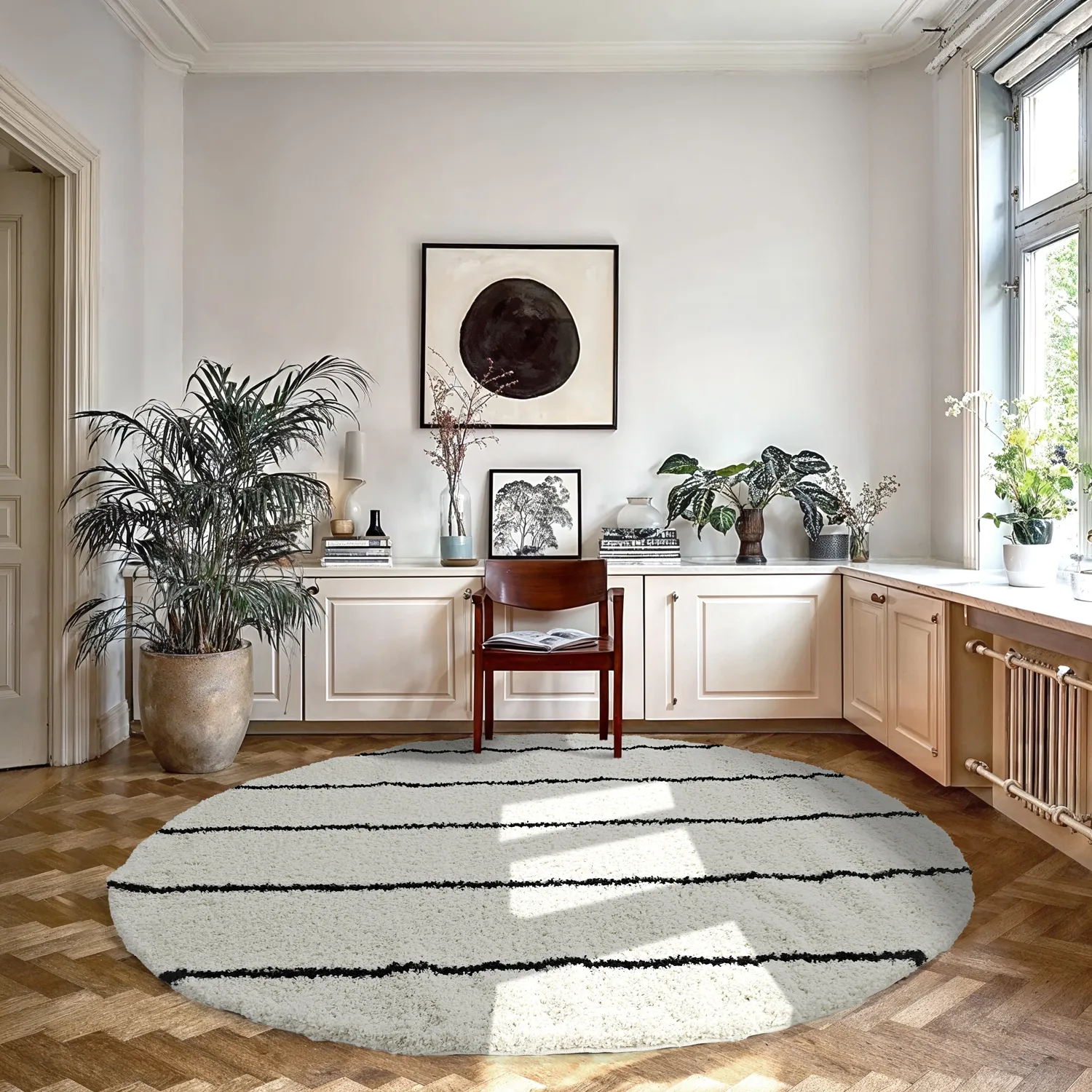 Round rugs - Eze (white/black)