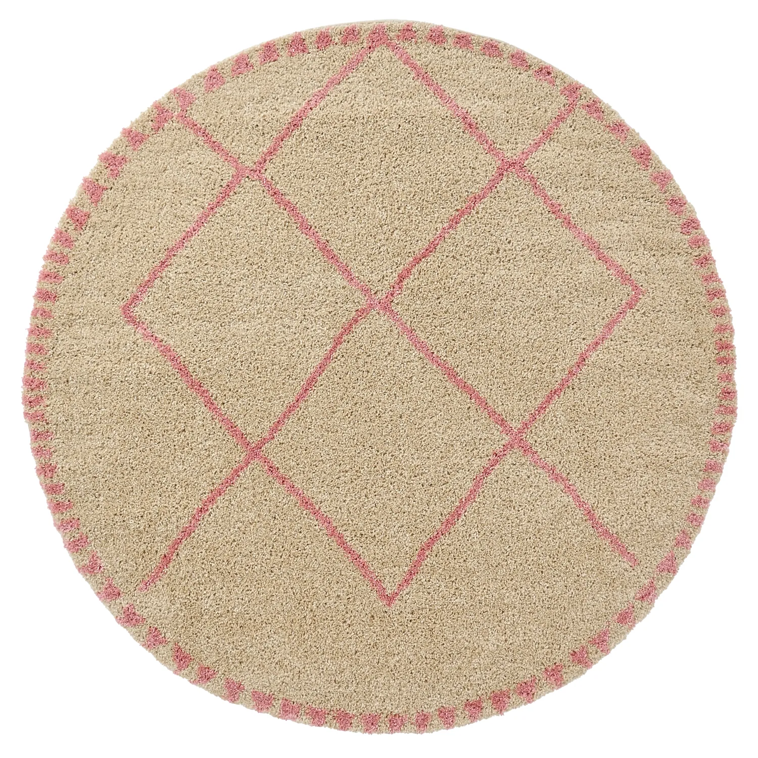 Round rugs - Tiznit (beige/pink)