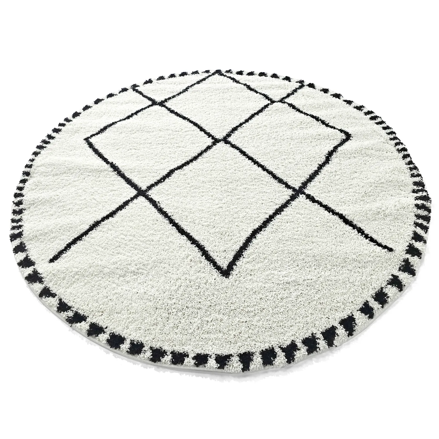 Round rugs - Tiznit (white/black)