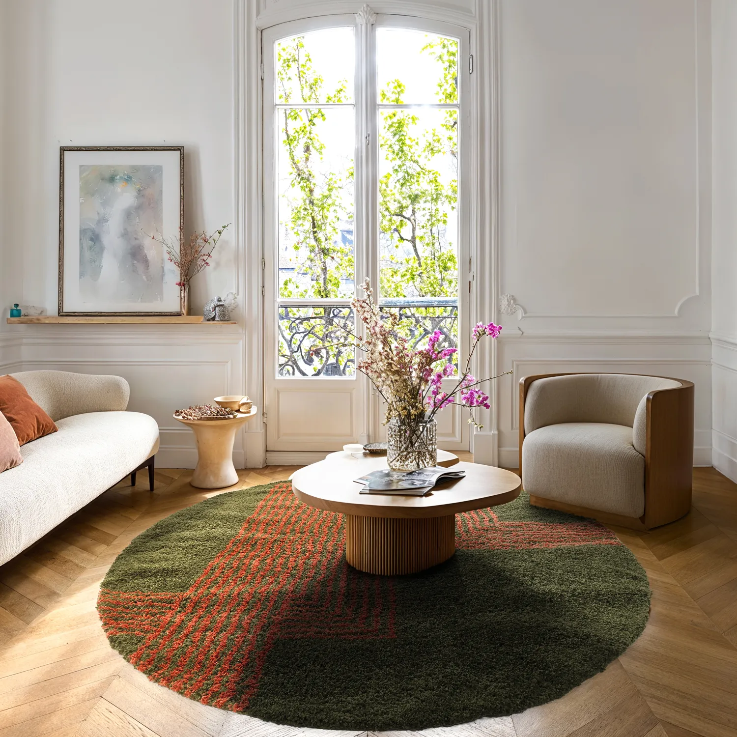 Round rugs - Zagora (green/orange)