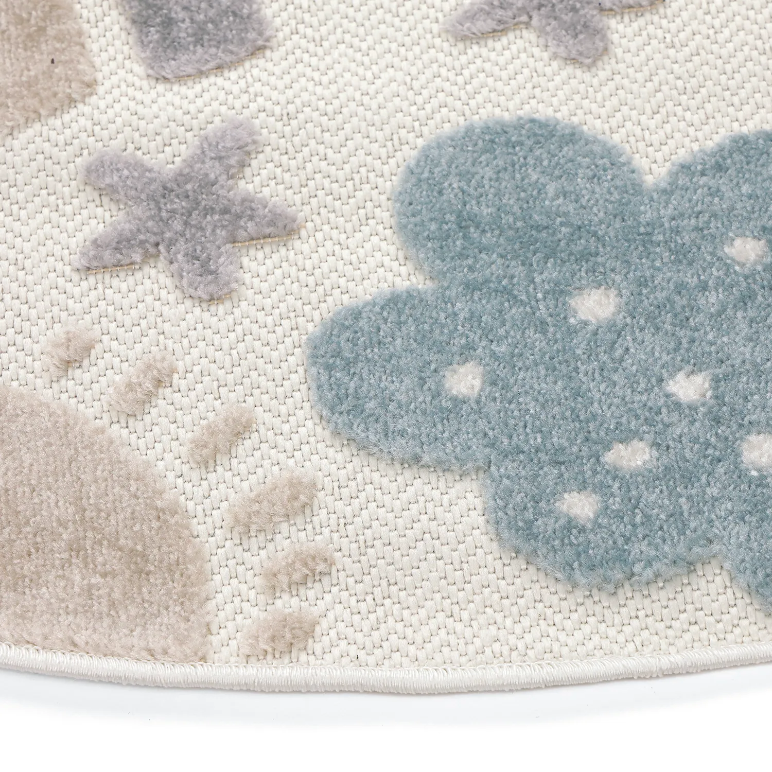 Round Children's Rug - Rainbow Potpourri (cream/multi)