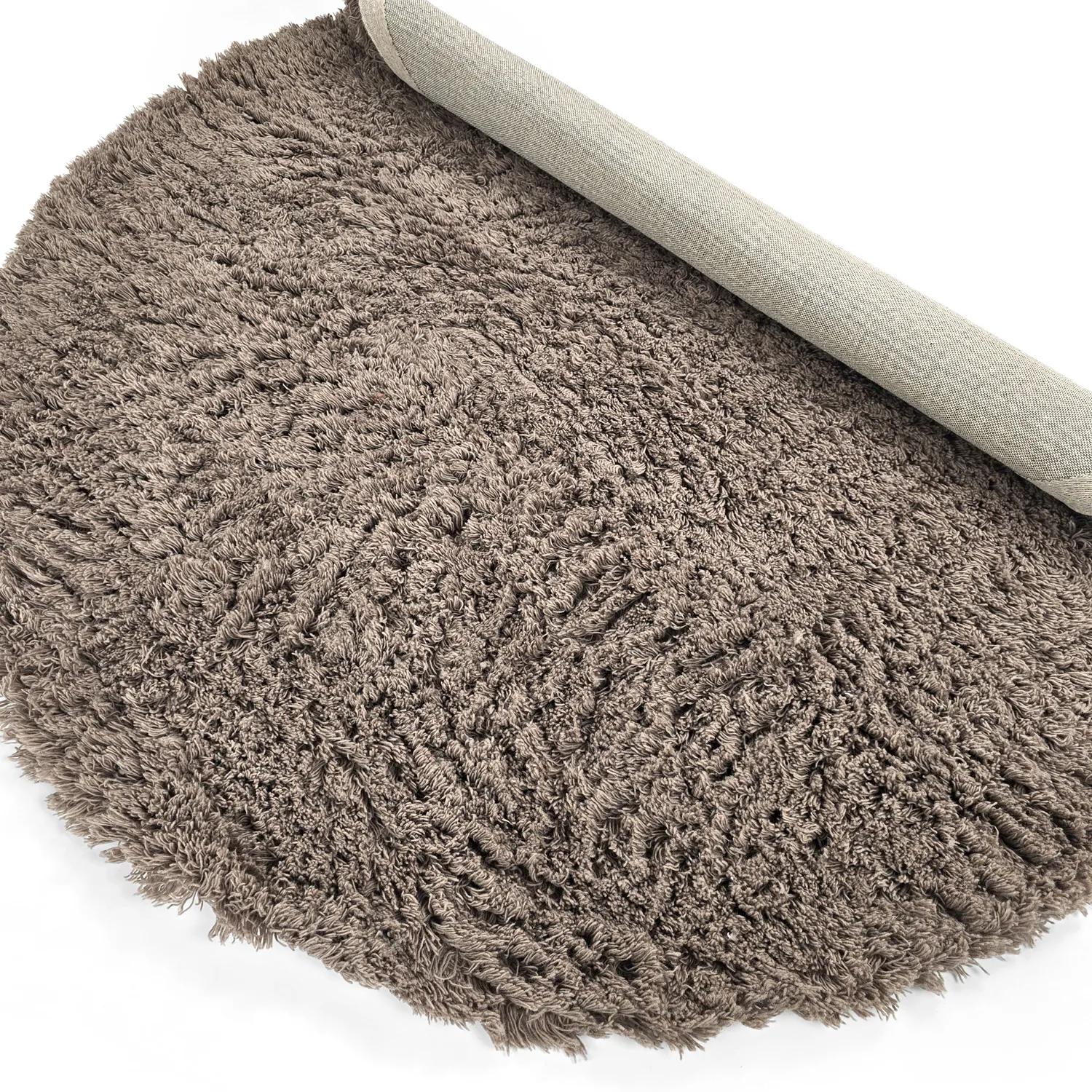 Round rug - Aliste Wool Shaggy (brown)