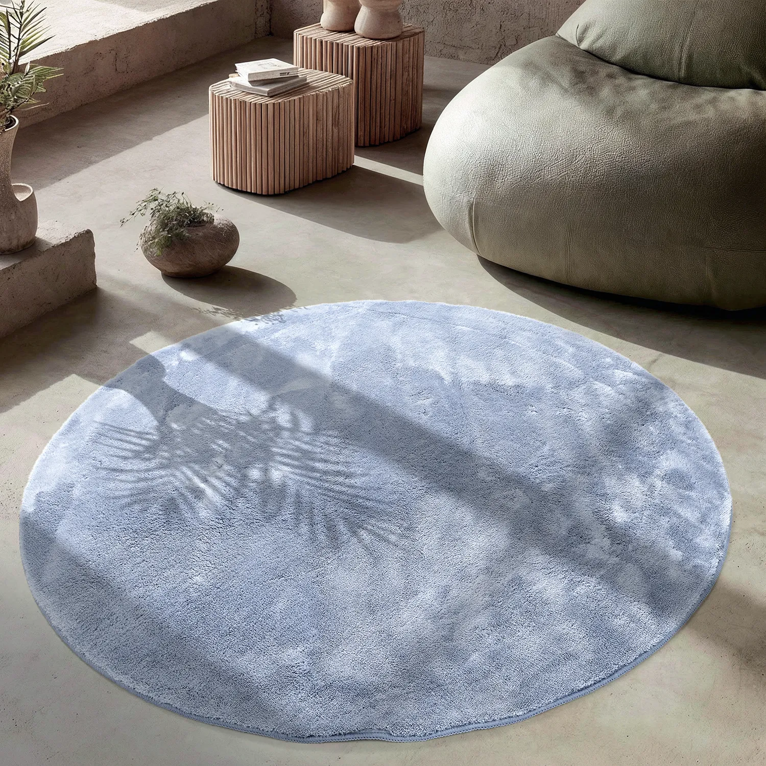 Round rugs - Aranga Super Soft Fur (steel blue)